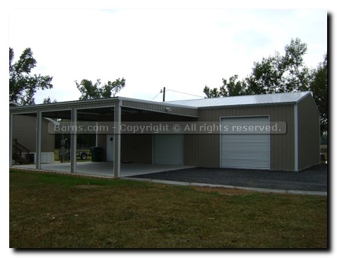 steel building with multiple garages