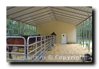 run-in horse shed, loafing shed for horses