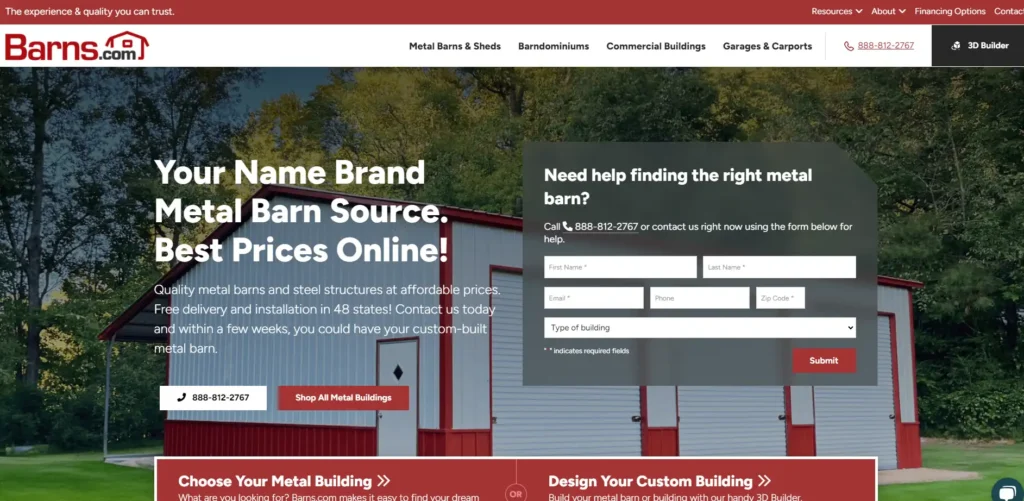 New Barns.com Website