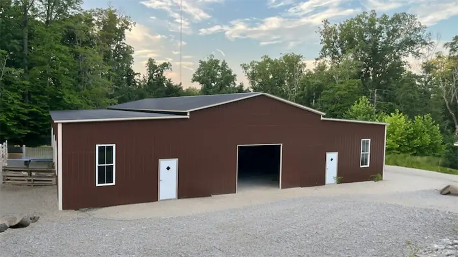 Built on site metal barns